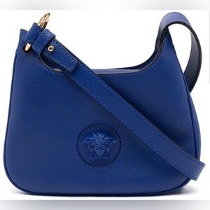 Versace La Medusa Crossbody Bag Blue Leather Calfskin Limited Edition
